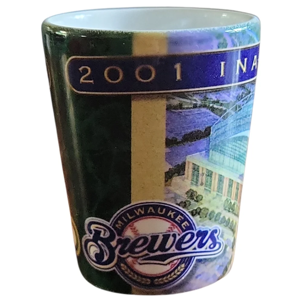 Vtg 2001 Inaugural Season Milwaukee Brewers Miller Park Beer Ceramic Shot Glass